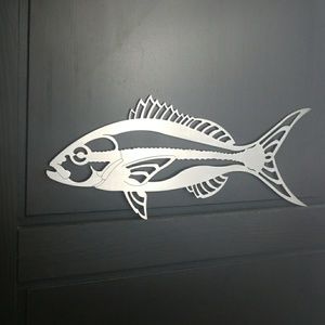 Yellowtail Stainless Steel Metal Fishing Sign
